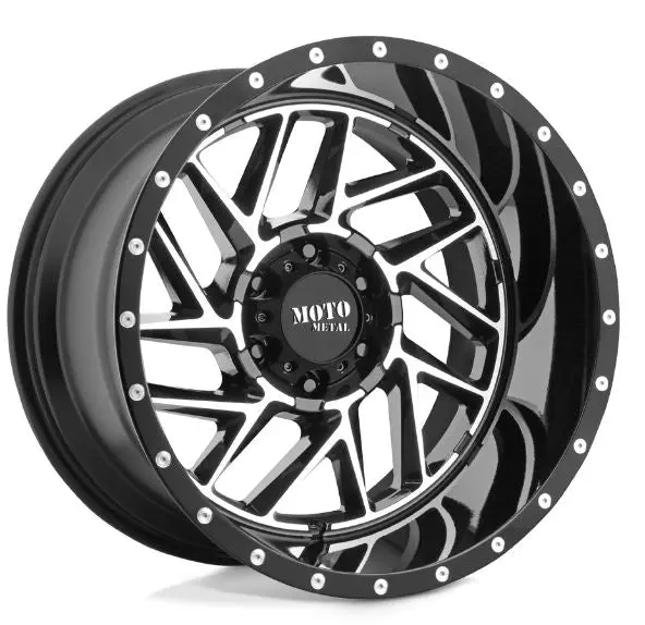1 Set Of 4 20X12 Moto Metal Mo985 Breakout 8X170 -44Mm Gloss Black Machined 1