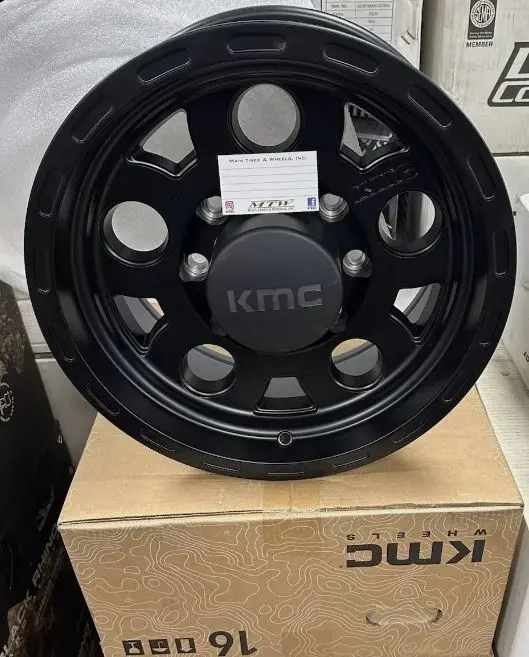 1 Set Of 4 New Kmc Km522 Enduro 16X8 8-165.10 0 Matte Black Wheel 1