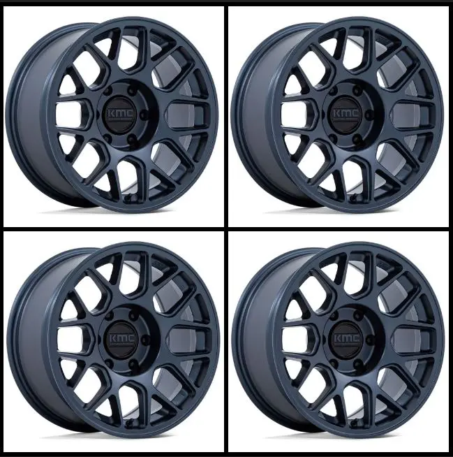 17X8.5 Kmc Km730 Hatchet 6X135 25Mm Metallic Blue Qty 4 1