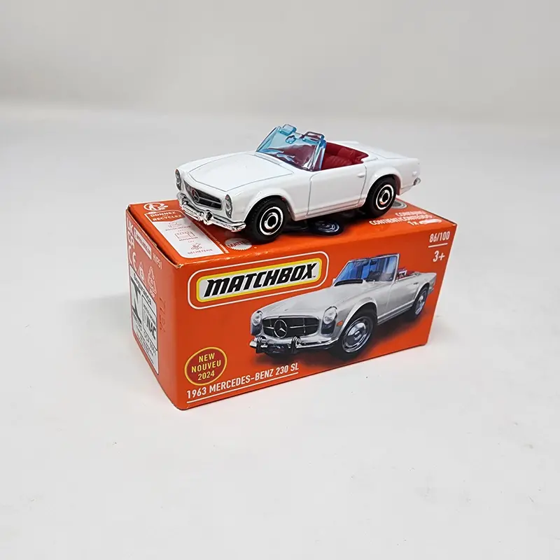 1963 Mercedes-Benz 230 Sl #86 * White * 2024 Matchbox Power Grabs Case J 1