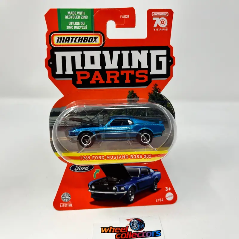 1969 Ford Mustang Boss 302 * Blue * 2023 Matchbox Moving Parts 1