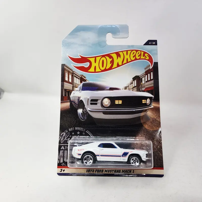 1970 Ford Mustang Mach 1 * White * Hot Wheels Vintage American Muscle 1