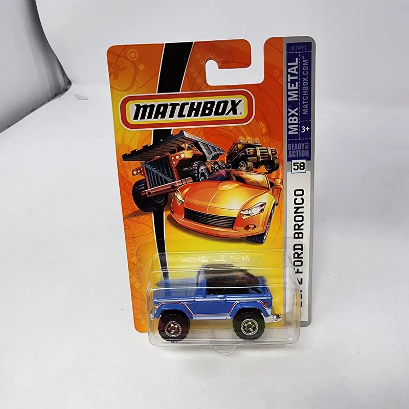 1972 Ford Bronco #58 * Blue * Matchbox Basic 1