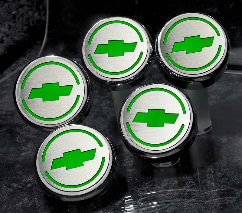 1997-2013 C5/C6 Corvette - Chevrolet 'Bowtie' Fluid Cap Covers 5Pc Auto Transmission | Choose Inlay Color 11