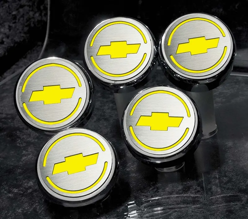 1997-2013 C5/C6 Corvette - Chevrolet 'Bowtie' Fluid Cap Covers 5Pc Auto Transmission | Choose Inlay Color 12