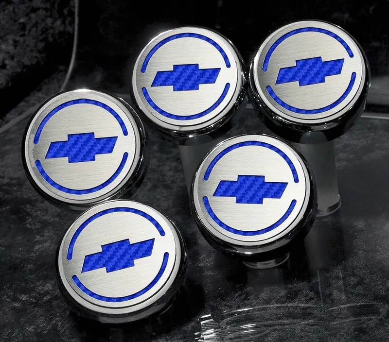 1997-2013 C5/C6 Corvette - Chevrolet 'Bowtie' Fluid Cap Covers 5Pc Auto Transmission | Choose Inlay Color 3
