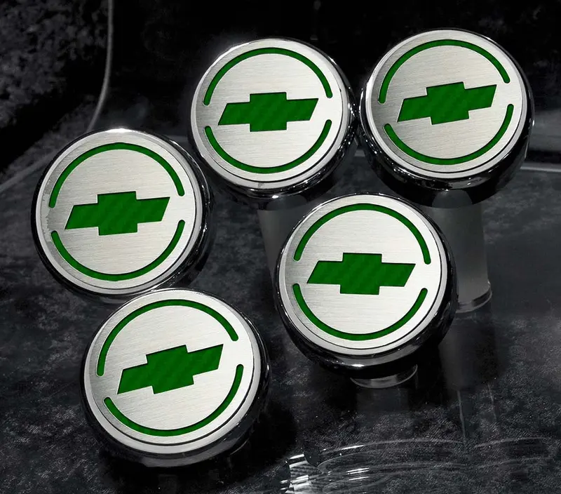 1997-2013 C5/C6 Corvette - Chevrolet 'Bowtie' Fluid Cap Covers 5Pc Auto Transmission | Choose Inlay Color 7