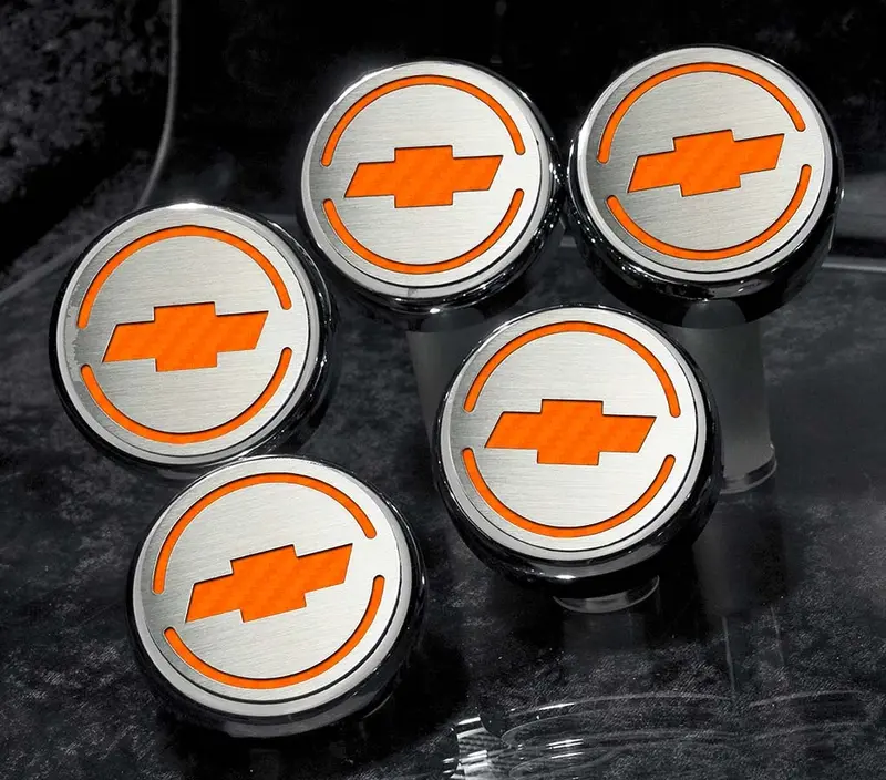 1997-2013 C5/C6 Corvette - Chevrolet 'Bowtie' Fluid Cap Covers 5Pc Auto Transmission | Choose Inlay Color 8