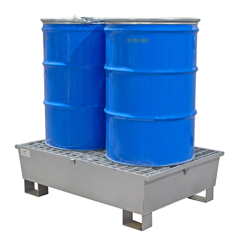 2 Drum Galvanised Steel Spill Pallet - Gsp2d 1