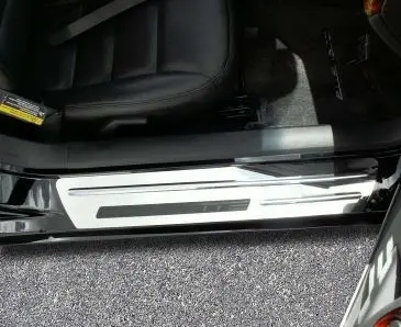 2005-2007 C6/Z06 Corvette - Outer Door Sills Polished W/Chrome Ribs Stock 2Pc | Stainless 1