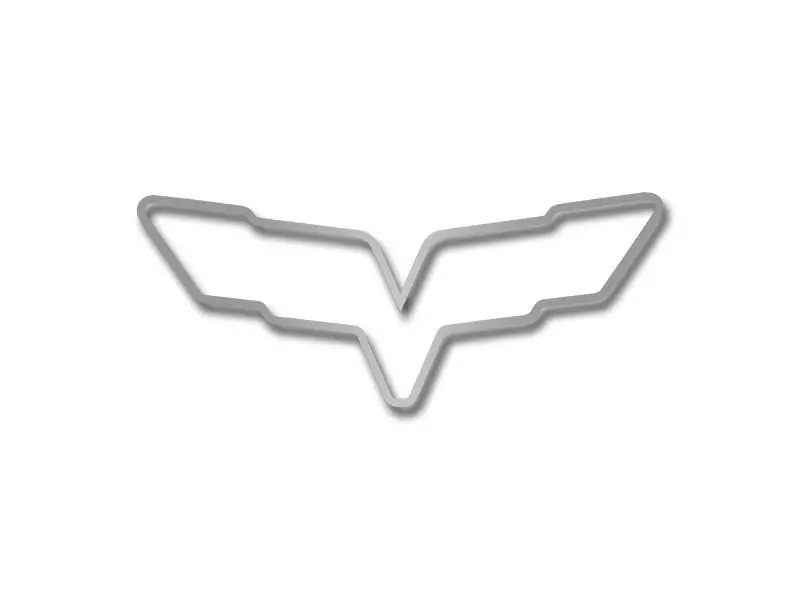 2005-2013 C6 Corvette Convertible Only - Waterfall Trim Ring For Emblem | Polished Stainless Steel 1