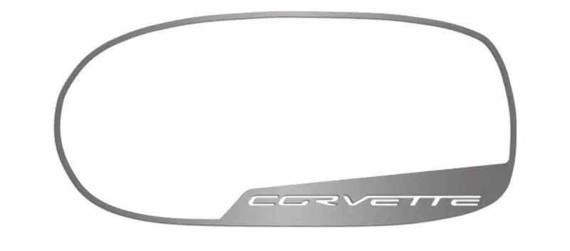 2005-2013 C6 Corvette - Corvette Style Side View Mirror Trim 2Pc [Standard] | Brushed Stainless 1