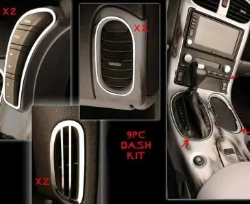 2005-2013 C6 Corvette - Dash Trim Kit 9Pc | Brushed Stainless Steel 1