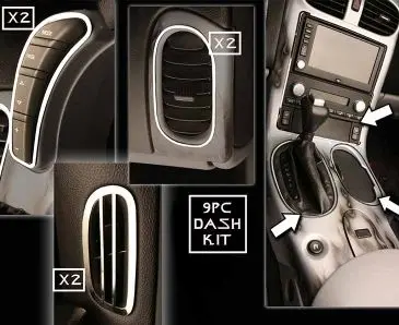 2005-2013 C6 Corvette - Dash Trim Kit 9Pc |Polished Stainless Steel 1