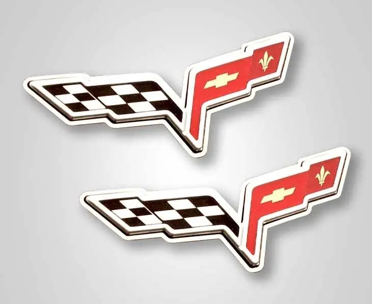 2005-2013 C6 Corvette - Emblem Trim Rings 2Pc | Polished Stainless Steel 2
