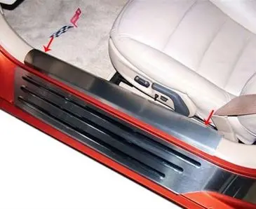 2005-2013 C6 Corvette - Inner Door Sills 2Pc | Brushed Stainless Steel 1