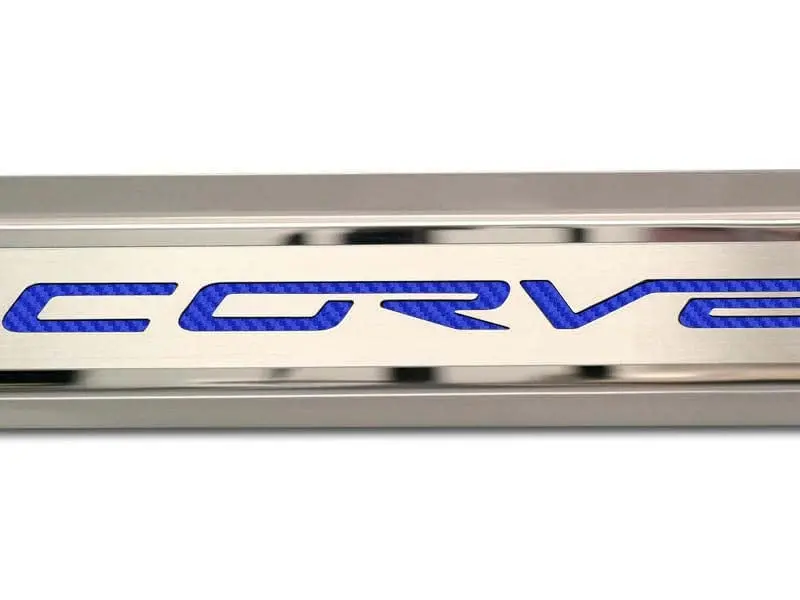 2005-2013 C6 Corvette - Inner Door Sills Corvette Lettering | Stainless Steel, Choose Inlay Color 12