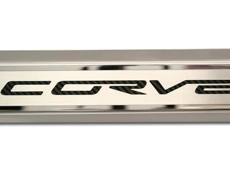 2005-2013 C6 Corvette - Inner Door Sills Corvette Lettering | Stainless Steel, Choose Inlay Color 13
