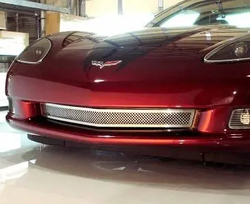 2005-2013 C6 Corvette - Laser Mesh Front Grille | Polished Stainless Steel 1