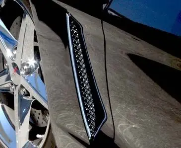 2005-2013 C6 Corvette - Laser Mesh Side Vent Grilles 2Pc | Polished Stainless Steel 1