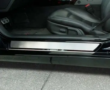 2005-2013 C6 Corvette - Outer Door Sills Polished W/Brushed Inserts 2Pc | Stainless Steel 1