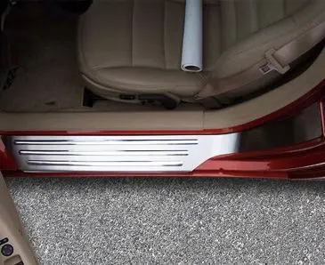 2005-2013 C6 Corvette - Outer Door Sills W/Chrome Ribs 2Pc | Brushed Stainless Steel 1