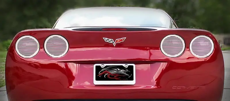 2005-2013 C6 Corvette - Taillight Covers Billet Style 4Pc | Polished Stainless Steel 2