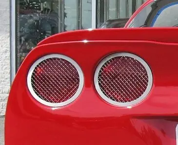 2005-2013 C6 Corvette - Taillight Grilles Laser Mesh 4Pc | Polished Stainless Steel 1