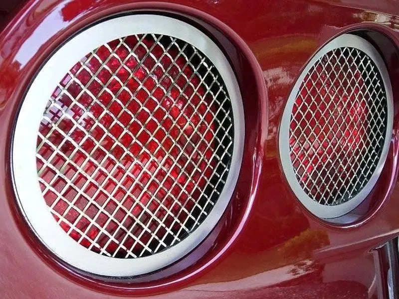 2005-2013 C6 Corvette - Taillight Grilles Laser Mesh 4Pc | Polished Stainless Steel 2