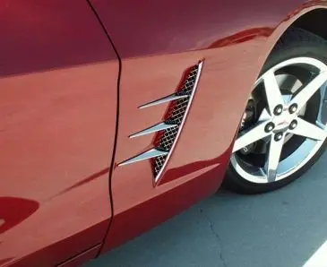 2005-2013 C6 Corvette - Vent Spears W/Laser Mesh Vents 8Pc | Polished Stainless Steel 1