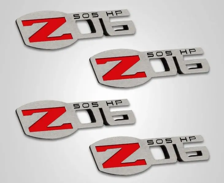 2005-2013 C6 Corvette - Z06 505Hp Badges 4Pc | Polished Stainless Steel 1