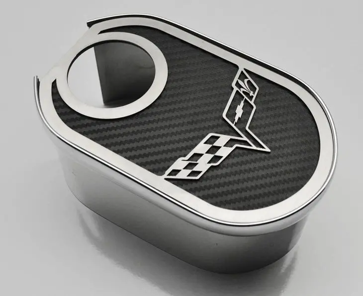 2005-2013 C6/Z06/Gs Corvette - Master Cylinder Cover W/Crossed Flags & Cap Cover | Stainless, Choose Color 2