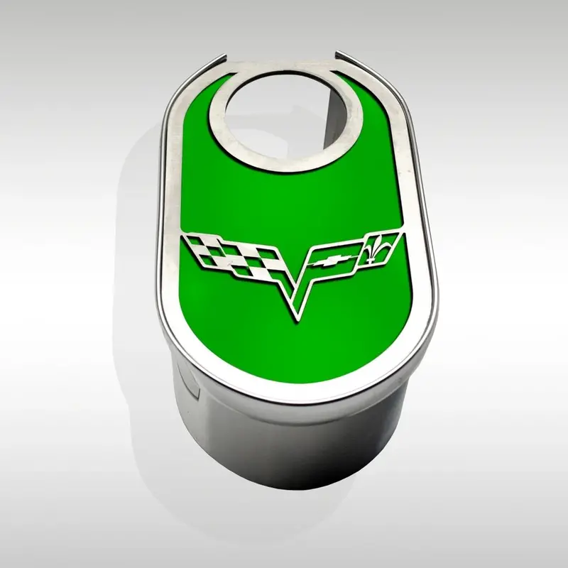 2005-2013 C6/Z06/Gs Corvette - Master Cylinder Cover W/Crossed Flags & Cap Cover | Stainless, Choose Color 4