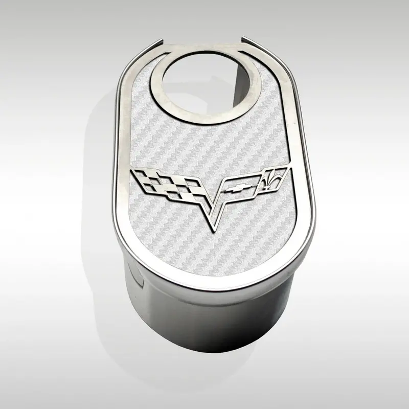 2005-2013 C6/Z06/Gs Corvette - Master Cylinder Cover W/Crossed Flags & Cap Cover | Stainless, Choose Color 5