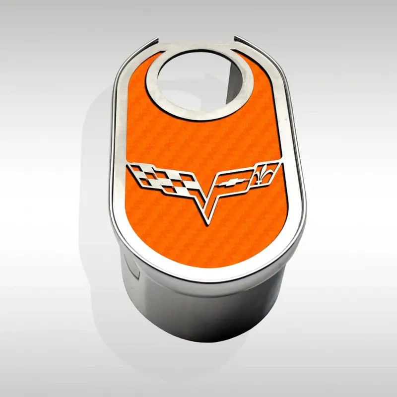 2005-2013 C6/Z06/Gs Corvette - Master Cylinder Cover W/Crossed Flags & Cap Cover | Stainless, Choose Color 7