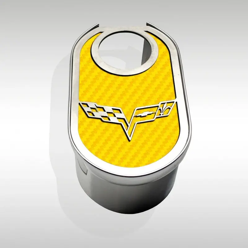2005-2013 C6/Z06/Gs Corvette - Master Cylinder Cover W/Crossed Flags & Cap Cover | Stainless, Choose Color 8