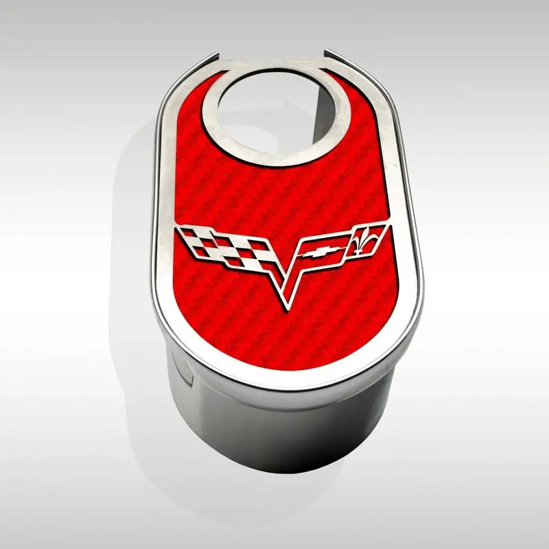 2005-2013 C6/Z06/Gs Corvette - Master Cylinder Cover W/Crossed Flags & Cap Cover | Stainless, Choose Color 9