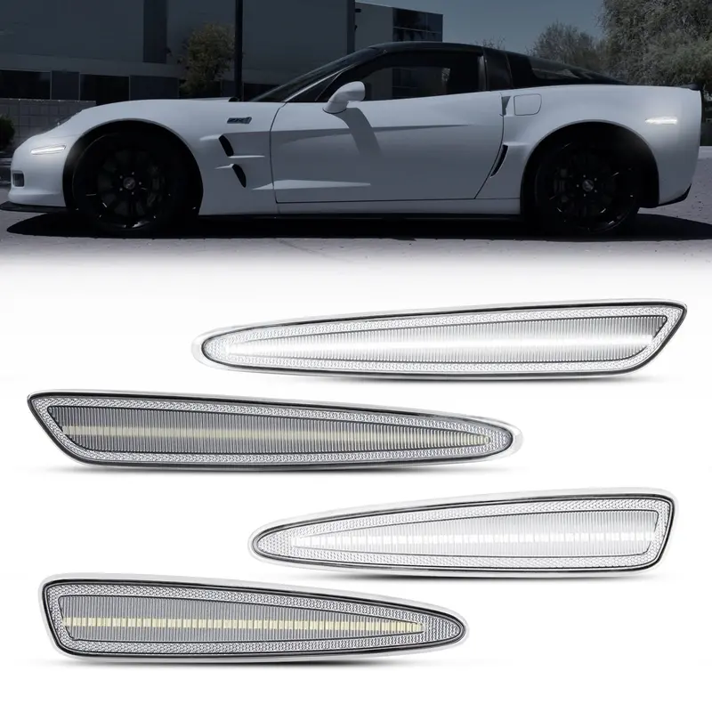 2005-2013 Chevrolet Corvette C6 Clear White Led Side Marker 1