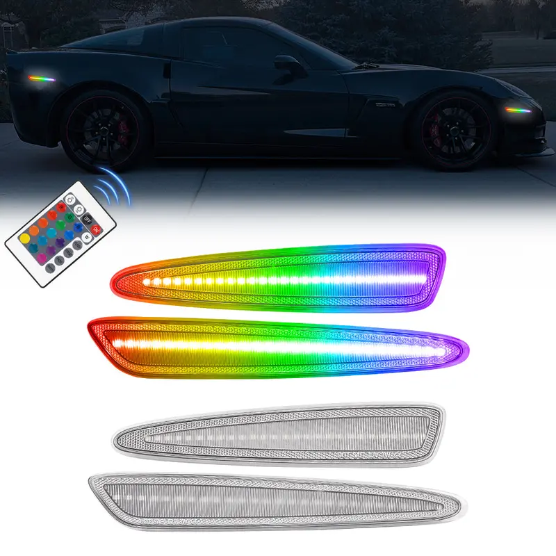 2005-2013 Chevrolet Corvette C6 Rgb Clear Led Side Marker 1