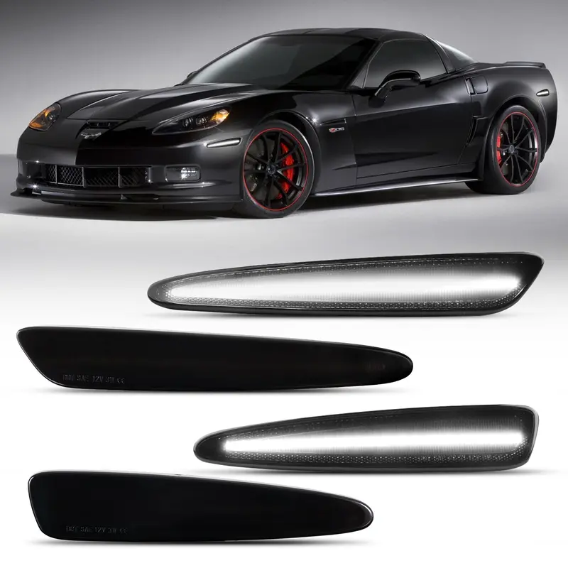 2005-2013 Chevrolet Corvette C6 Smoke White Led Side Marker 1