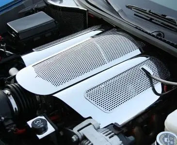 2006-2013 C6 Corvette Z06 Only - Perforated Plenum Cover Low Profile | Polished Stainless Steel 1