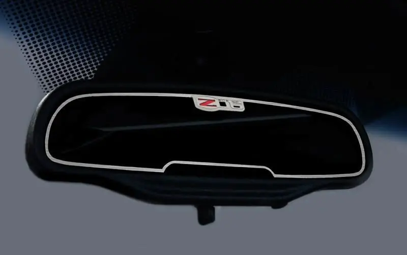 2006-2013 C6 Corvette Z06 - Rear View Mirror Trim Z06 505Hp Style [Standard] | Brushed Stainless 1