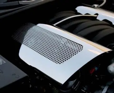 2006-2013 Corvette Z06 Only - Perforated Fuel Rail Covers Replacement Style | Polished Stainless 1