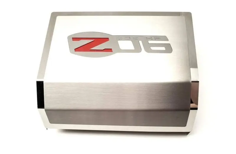 2006-2013 Z06 Corvette - Fuse Box Cover With Z06 Logo | Brushed/Polished Stainless Steel 2