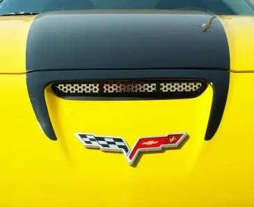 2006-2013 Z06/Gs/Zr1/C6 Corvette - Perforated Hood Vent Grilles | Polished Stainless Steel 1
