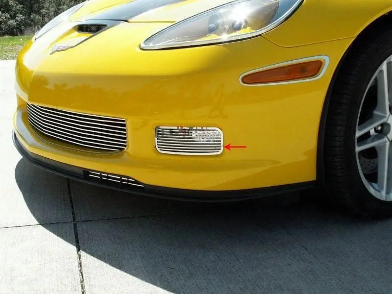 2006-2013 Z06/Zr1/Gs/C6 Corvette - Billet Style Driving Light Covers 2Pc | Polished Stainless 1