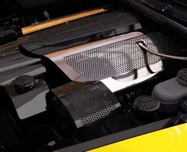 2008-2012 C6/Gs Corvette - Fuel Rail Covers Replacement Style W/Cap | Perforated Stainless 1