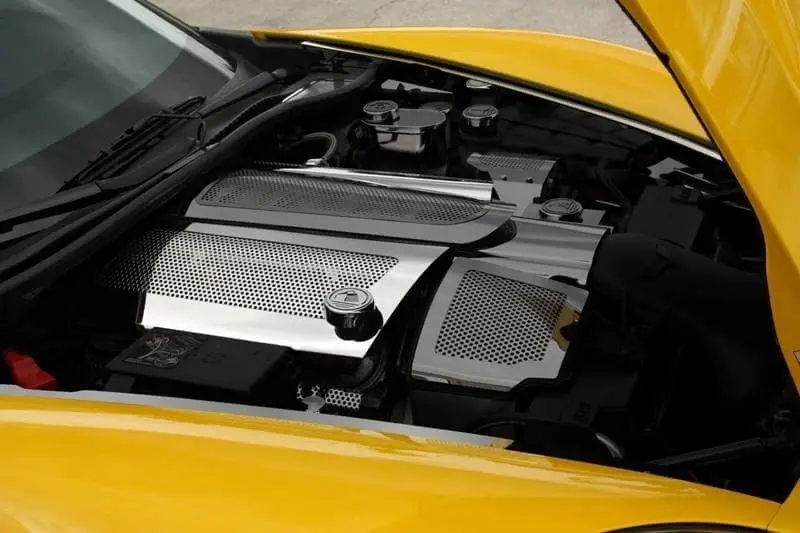 2008-2012 C6/Gs Corvette - Fuel Rail Covers Replacement Style W/Cap | Perforated Stainless 2