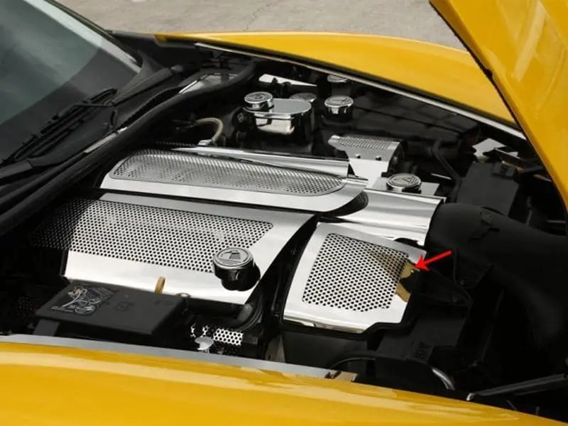 2008-2013 C6/Gs Corvette - Air Capacitor Cover Perforated 2Pc | Polished Stainless Steel 1