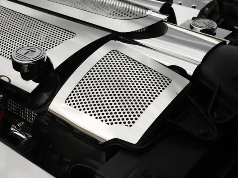 2008-2013 C6/Gs Corvette - Air Capacitor Cover Perforated 2Pc | Polished Stainless Steel 2